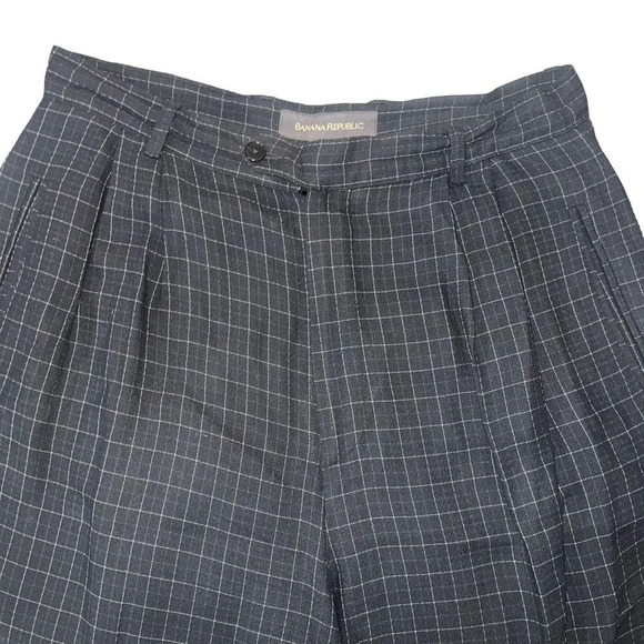 Vintage Banana Republic Black and‎ Grey wide Leg Trousers Size 10 - Picture 2 of 5